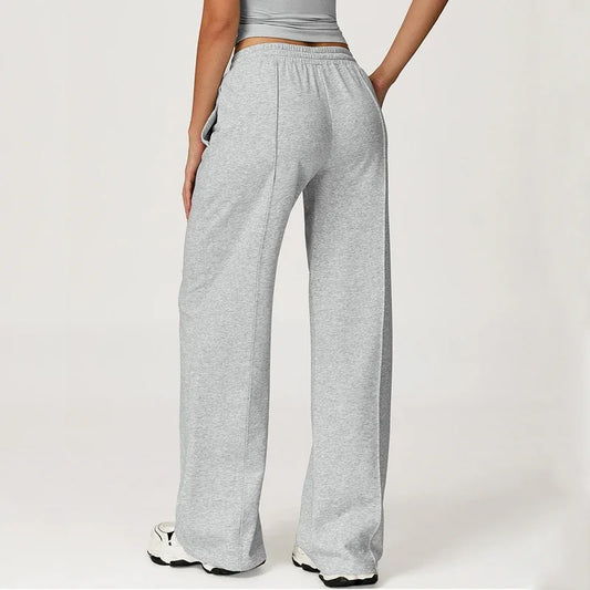 VITALINOVO Womens Wide Leg Sweatpants High Waisted Baggy Pants Drawstring Athletic Joggers Teen Girls Straight Leg Running Pants