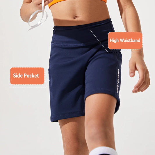 (100-150cm)Kids Compression Workout Shorts Elastic Naked Feel Boxers for Running Cycling Gym Training Boys Girls Sport Shorts