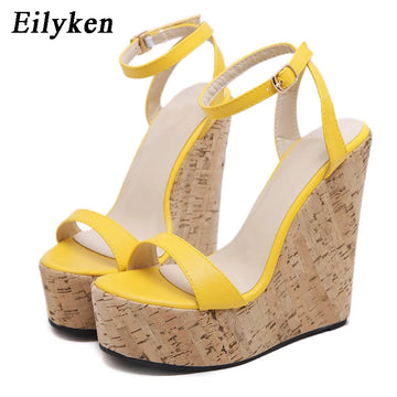 Eilyken New Fashion Platform Wedges Women Sandals Street Style High Heels Buckle Strap Female Summer Shoes Size 35-40