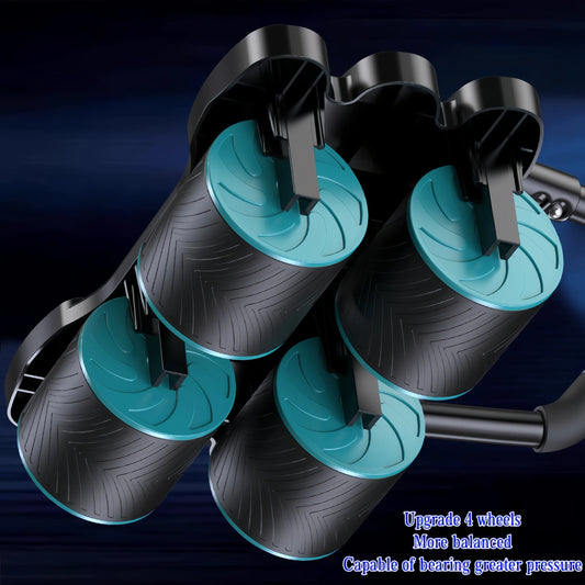 New Portable Fitness Equipment, Home Abdominal Wheel, Suitable for Both Men and Women, 4-Wheel Silent and Automatic Rebounding