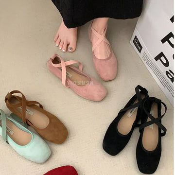 2025 New Spring Summer Flat Ballet Shoes Women's Shoes Retro Mary Jane Shoes Ballet Flats Women Zapatos Mujer