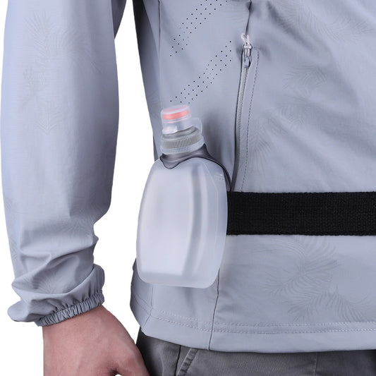 250ml Running Belt Bottle with Clip & Dustproof Lid Arc Water Bottle Leakproof Sport Water Flask for Camping Cycling Marathon