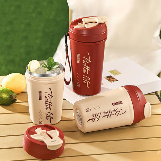 520ml Portable Thermos Cup 304 Stainless Steel Coffee Mug Large Capacity Leak-proof Double Wall Insulated Water Bottle Drinkware