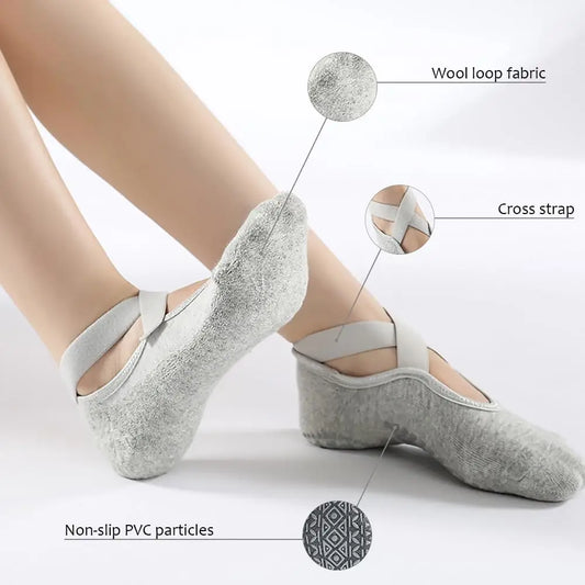 3 Pairs Yoga Socks for Women Non Slip Pilates Socks Grip Socks for Barefoot Barre Ballet