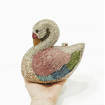 XIYUAN Swan Shaped Diamond Evening Clutch Bags New Rhinestone Day Clutches Metallic Gem Clutch Purses And Handbags Wedding Purse