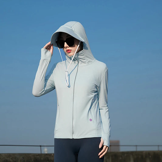  Summer Thin Couple Sports Leisure Sunscreen Clothing Comfortable High Quality Ice Silk Breathable Outdoor UV Protection Coat