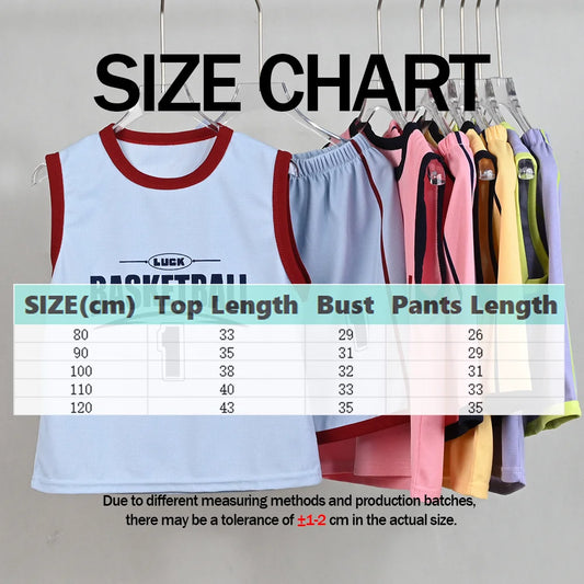 Children Sets Kids Clothes Boys Girls Sports Vest Shorts Suit Summer Children's Clothing Baby T-Shirts Shorts Basketball Suit