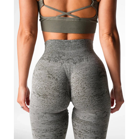 TKITK Digital Women Yoga Leggings Hips Lifting Gym Seamless Sport Pants High Waist Fitness Bubble Butt Workout Running Pants