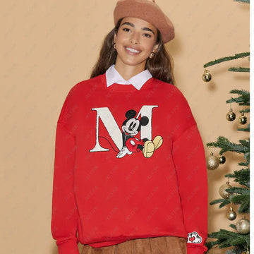 2024/25 Women Sweatshirts Girls Clothes Casual Tee Shirts Minnie Holiday Top Hoodie Unisex Red Mickey Mouse Pullover Hot Y2k