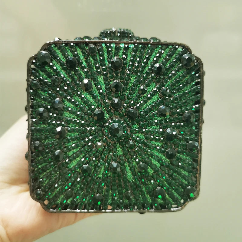 WHTUOHENG Square Crystal Evening Bag ClutchesFor Women Mini Rhinestone Handbags Party Wedding Purses  Prom Lady Diamond Clutches