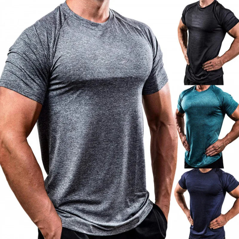 2024 Quick Dry Workout Running T-shirts Compression Fitness Tops Breathable Gyms T-shirts men Clothing Jogger Male Sports Shirts