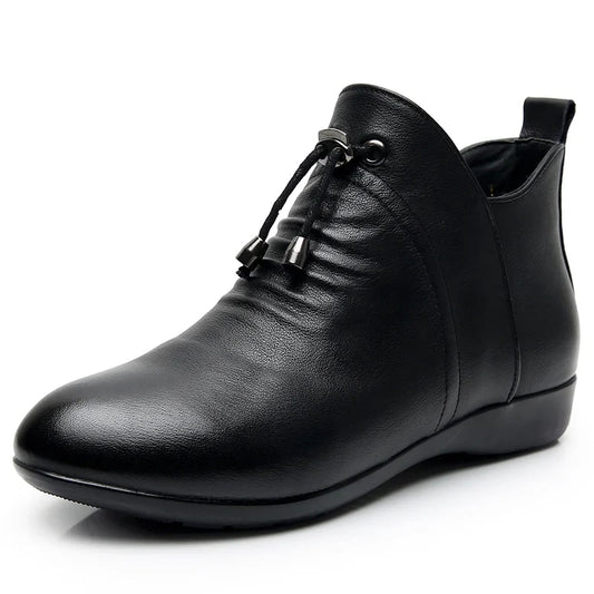 GKTINOO Fashion Women Boots Autumn Boots Genuine Leather Ankle Boots 2025 Winter Warm Fur Plush Women Shoes Big Size 43
