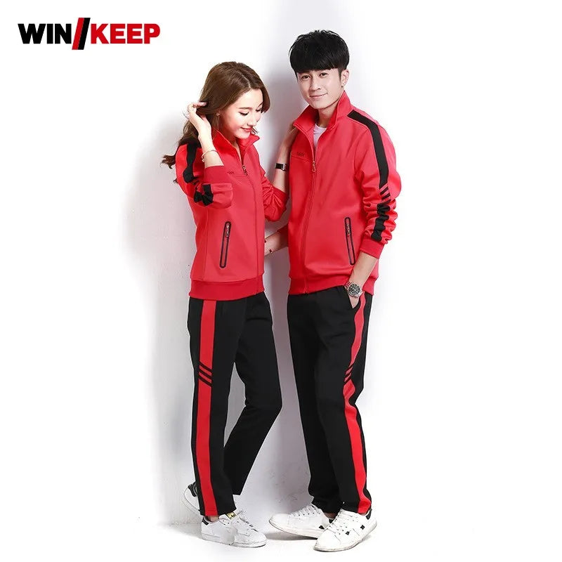 5XL Jogging Suit For Women Gym Clothing Men Outdoor Running Sportswear Tracksuit Sport Uniform Fitness Track Suit Set