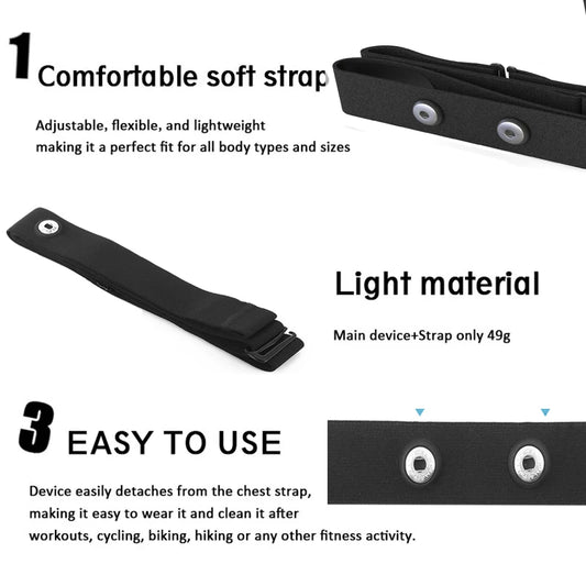 Heart Rate Monitor Chest Strap Replacement Belt Compatible with Polar H7 H9 H10Garmin Wahoo Magene Coospo Transmitters Soft Band