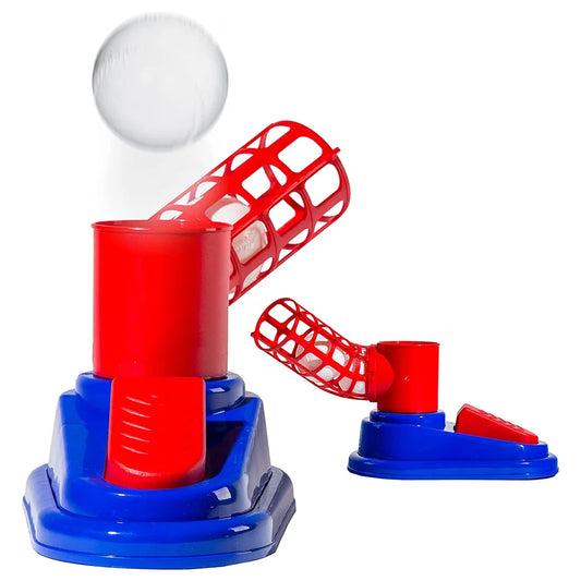 Sport Baseball Toy T-Ball Pitching Machine with 3 Plastic Balls 1 Bat and Ball Launcher Kids Outdoor Play Exercise Batting Skill