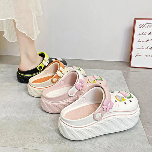 Women Cute Clogs Summer Women Sandals Thick Bottom Home Slides Soft EVA  Platform Garden Shoes Beach Sandals Home Slippers