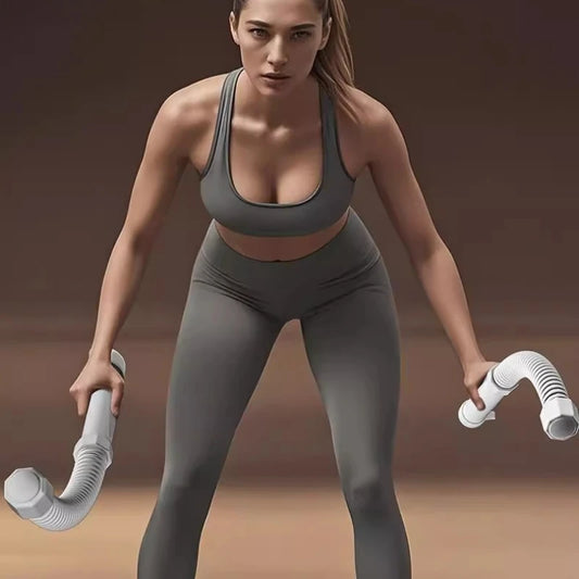 2pcs Cordless Battle Ropes Heavy Duty Power Training System Arm Strength Equipment for Full Body Home Gym Workout Unisex Fitness