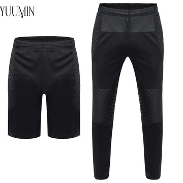 Mens Sports Shorts Protection Padded Goalkeeper Pants Drawstring Goalie Trousers Man Basketball Football Match Training Clothes