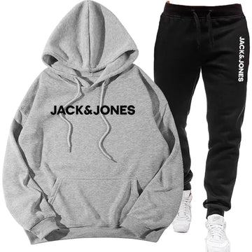 Two sets of men's sportswear for autumn/Winter 2025, including a sweatshirt and two sets of fitness jogging pants with wool caps