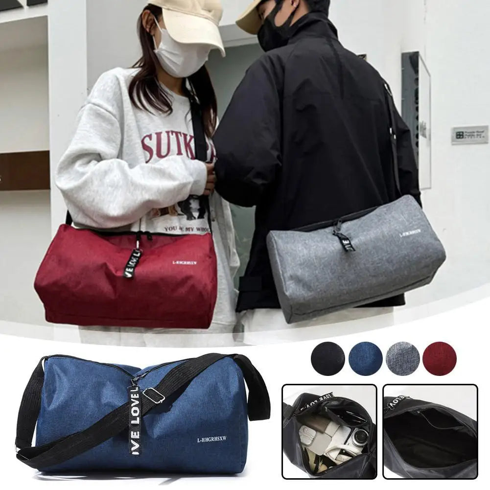 Portable Outdoor Fitness Gym Bags Multifunction Fitness Travel Handbag Nylon Adjustable Strap For Weekend Training