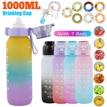 Flavored Water Bottle with 7 Flavour Pods Air Water Up Bottle Frosted Black 650ml Air Starter Up Set Water Cup for Camping Sport