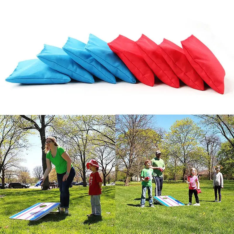8PCS Cornhole Bean Bags Set Corn Filled Cornhole Cloth Bags Training Equipment For Outdoors Cornhole Game Supplies Kids Toy