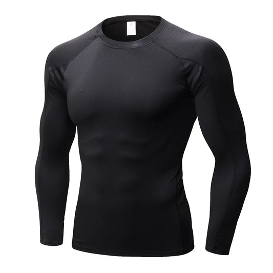 Men's Compression Shirt Long Sleeve Sports Workout T-Shirts Sport Quick Dry Fitness Running Tops Gym Sports Tights