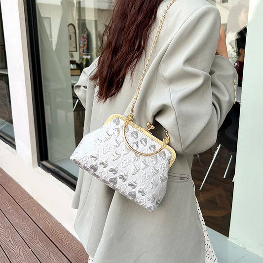 Women Evening Clutch Purses Chain Strap Vintage Evening Bag Ladies Elegant Handbag Top Handle Bag for Weddings Parties