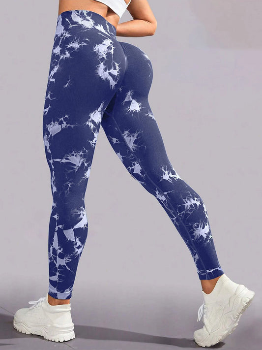 Tie Dye Yoga Pants Sport Leggings Women Seamless High Waist Push Up Woman Tights Fitness Workout Leggins Gym Clothing 2025 New