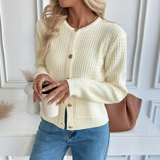Solid Casual Loose Cardigan For Women 2025 Autumn Winter Fashion Women's Oversize Knitted Sweater Vintage Female Knitwears