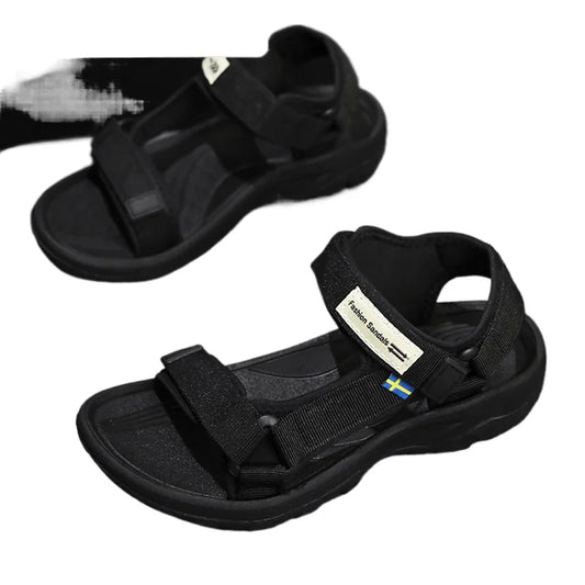 Black Women Sandals Summer Leisure Beach Holiday Sandals Comfortale Outdoor Breathable Ladie Walking Shoes