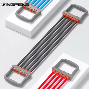 Full Body Workout Set - Chest Expander with 5 Removable Resistance Bands for Pilates, Push Ups, and Muscle Training - Strengthen