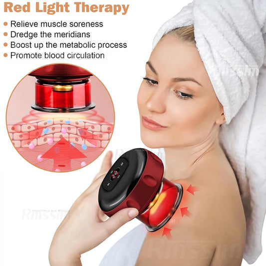 Smart Vacuum Cupper Body Cupping Scraping Massager Electric Heated Suction Cup Device Back Neck Arm Massager Relieve Fatigue