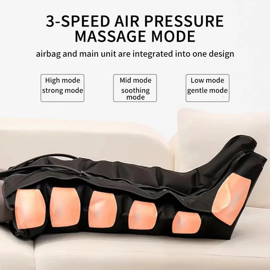 Jinkairui Electric Air Pressure Leg Massager Kneading Squeeze Deep Relaxation Calf Foot with Remote Control