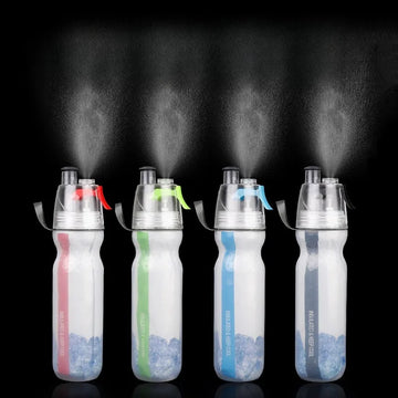 New Double-Layer Cold Preservation Function Spray Bottle 500ml Outdoor Sports Cycling Portable PE Large Capacity  Water Bottle