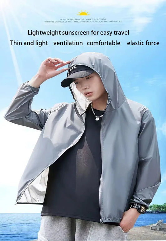 New Nylon Couples' jogging Coats Men's and Women's Sun Protection Clothing Men's and Women's Slim Adult's Universal Windbreaker Casual Breathable Hooded Sun Protection Clothing