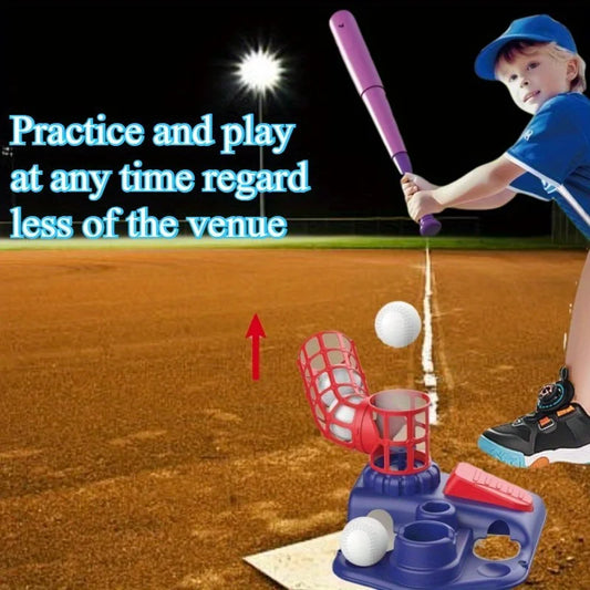 Children's Baseball Training Toy Set, Children's Baseball, Children's Baseball Set with Foot Throwing Machine