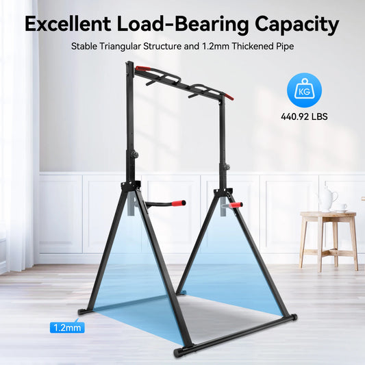 Adjustable Freestanding Pull Up Bar| Multifunctional Home Gym Triangular Pull - up Bar Station| 200kg Load