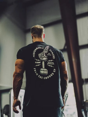 Training Sports T-shirt Men's Summer Fashion Fitness Training Short Sleeves Loose and Comfortable Pure Cotton Men's Clothing