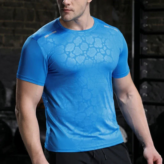 Men Running Compression T-shirt Dry Fit Short Sleeve Sport Tees Male Gym Fitness Jogging Sweatshirt Homme Athletic Shirt Tops