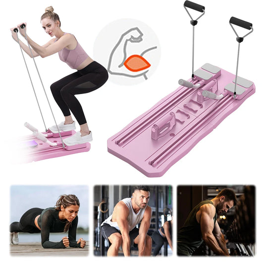 Pilates Reformer Pushup Board Non Slip Fitness ABS Roller Machine Foldable Abdominal Workout Boards Portable Push-Ups Stands