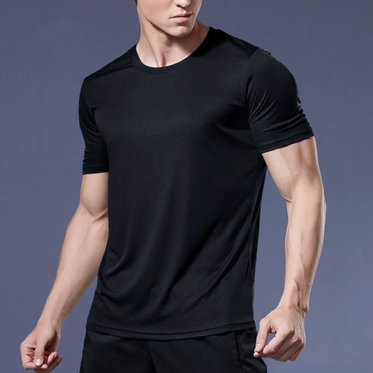 Men's Summer Loose Breathable Short Sleeve Outdoor Cycling Quick Dry Top Running Tracksuits Fitness T-shirts Muscle Tights