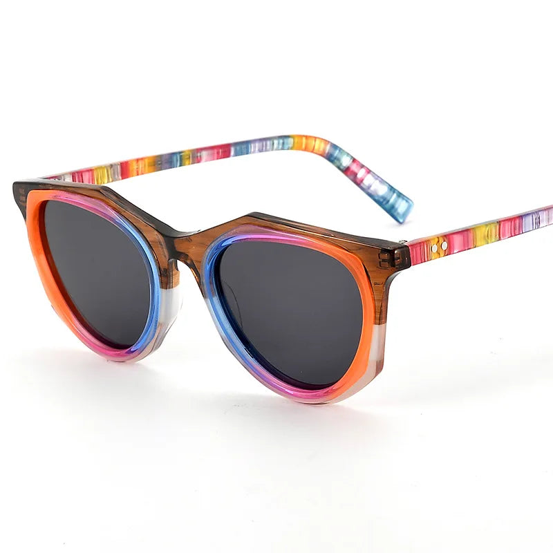 Men's niche luxury fashion colorful special sunglasses designer handmade splicing women's sunglasses