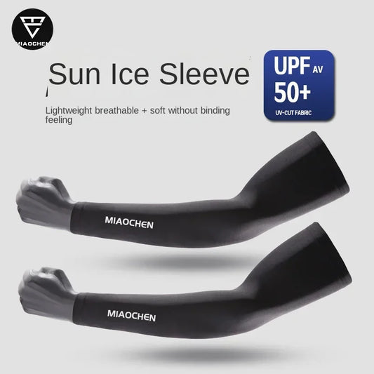 Men's Sunscreen Ice Silk Sleeve Men's Thin Summer UV Protection Sports Running Mountaineering Cyclist Sleeve