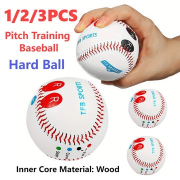 3/2/1PCS Baseball Hard Balls Pitch Training Baseball with Finger Placement Markers Competition Training Balls Standard Baseball