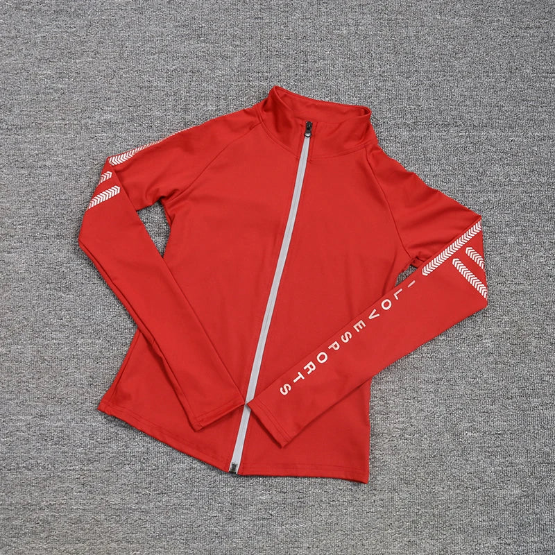 Sportswear Fitness Yoga Bra women Active Wear Training Tops Full Zip Up Closure Yoga Jacket Long Sleeves Apparel