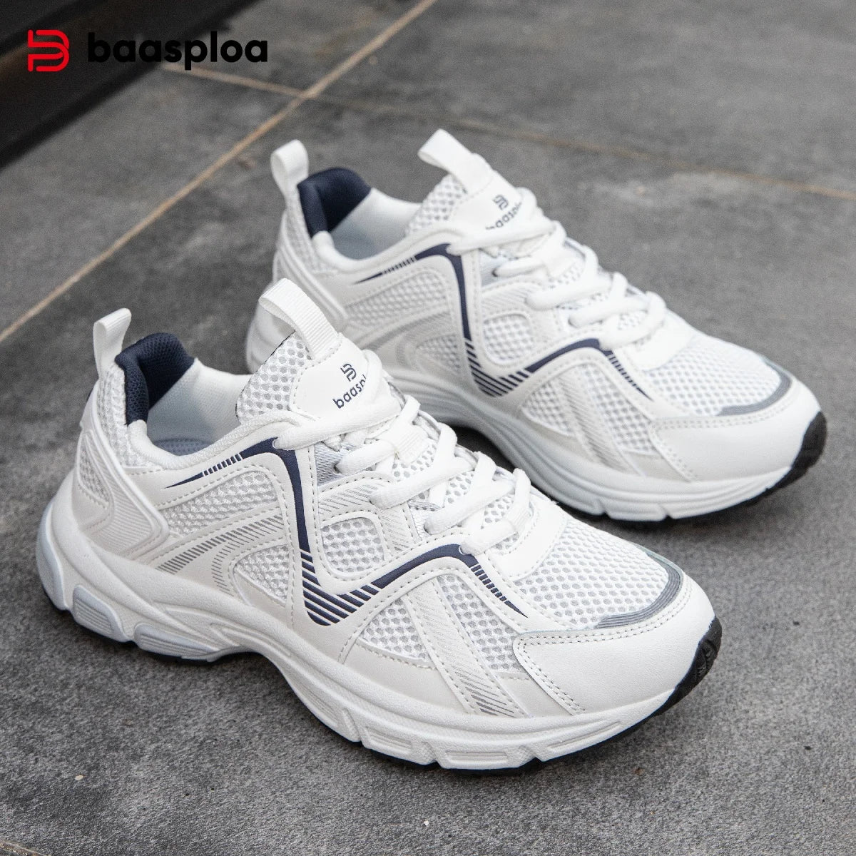Baasploa Women Running Sneakers Mesh Breatable New Summer Walking Shoes 2025 Famale Cushioning Elaticity Comfort Soft Sport Shoe