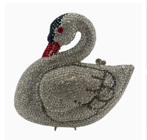XIYUAN Swan Shaped Diamond Evening Clutch Bags New Rhinestone Day Clutches Metallic Gem Clutch Purses And Handbags Wedding Purse