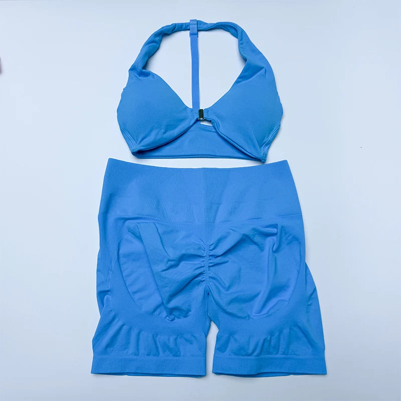 Yoga Set Gym Shorts Women Sport  Sets Bra Workout Tops for Women Yoga Clothes Fitness Running Leggings Gym Seamless Yoga Sets