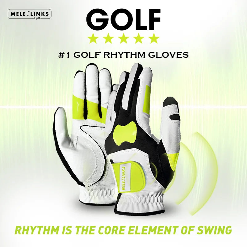 Professional 5-in-1 Left/Right Golf Rhythm Training Gloves Non-Slip Wear-Resistant Breathable Microfiber Swing Outdoor Practice